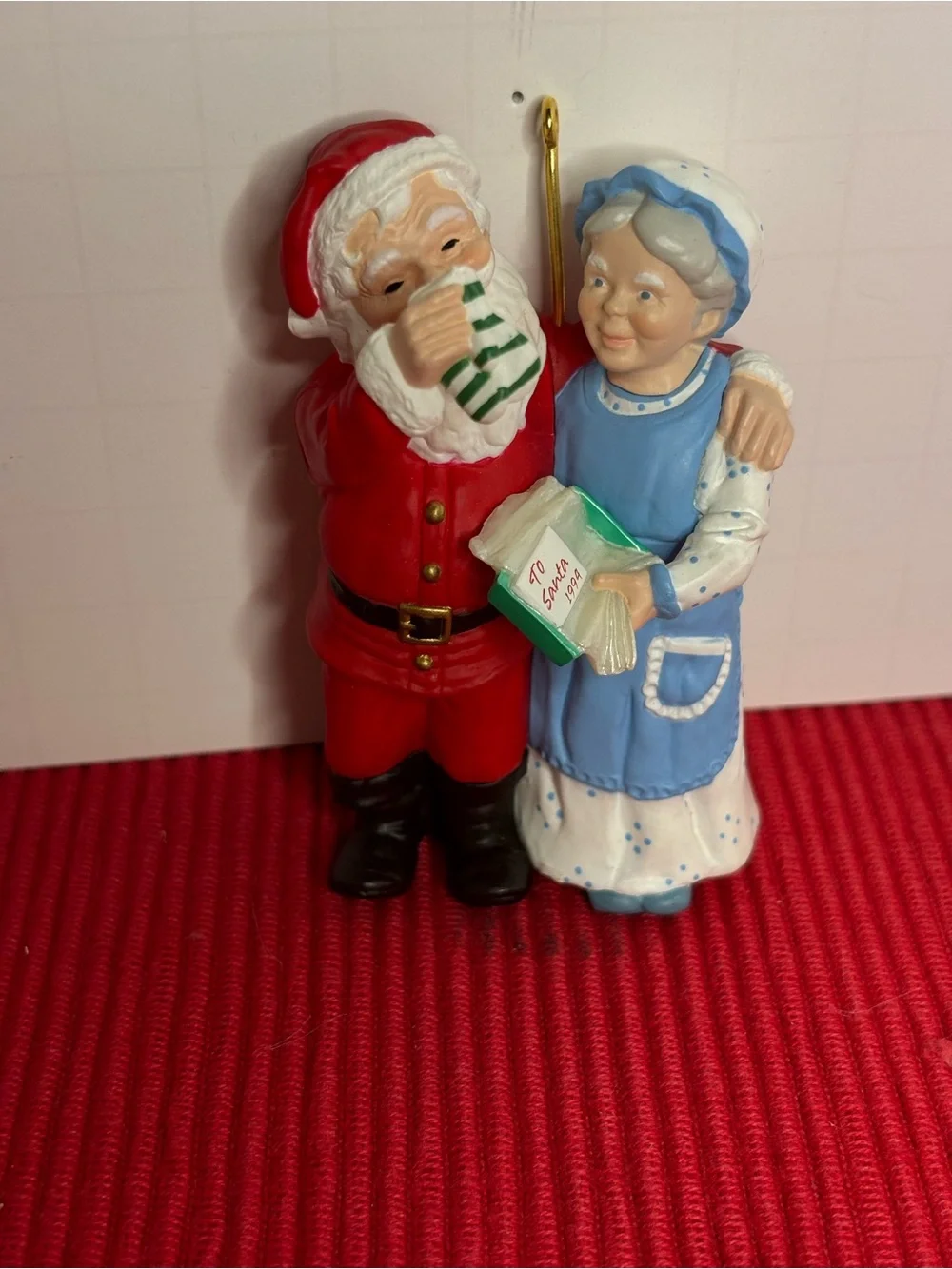 Hallmark Mr. and Mrs. Claus Ornament - Red & White 1994